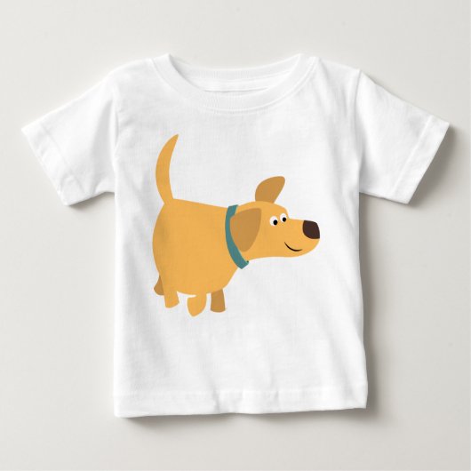 Cute Cartoon Yellow Labrador Baby T-Shirt (Voorkant)