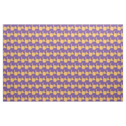 Cute Cartoon Yellow Labrador Fabric Stof (Yard (91,4 cm))