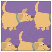 Cute Cartoon Yellow Labrador Fabric Stof (Close Up)