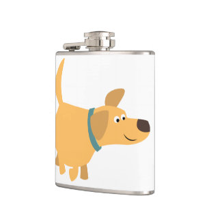 Cute Cartoon Yellow Labrador Hip Flask Heupfles