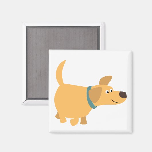 Cute Cartoon Yellow Labrador Magnet (Voorkant / Achterkant)