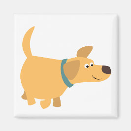 Cute Cartoon Yellow Labrador Magnet