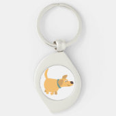 Cute Cartoon Yellow Labrador Metal Sleutelhanger (Voorkant)
