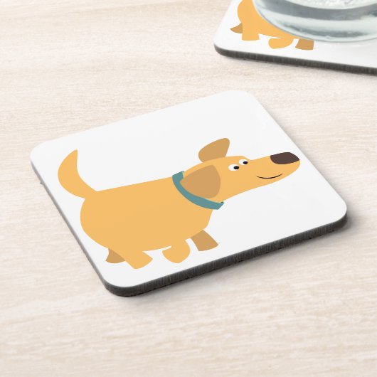 Cute Cartoon Yellow Labrador Onderzetters Set (Linkerzijde)