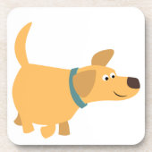 Cute Cartoon Yellow Labrador Onderzetters Set (Voorkant)