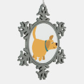 Cute Cartoon Yellow Labrador Pewter Ornament (Links)