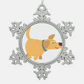 Cute Cartoon Yellow Labrador Pewter Ornament (Voorkant)