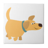 Cute Cartoon Yellow Labrador Tegel Tegeltje (Voorkant)