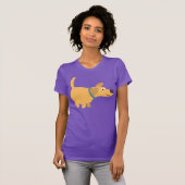 Cute Cartoon Yellow Labrador Women T-Shirt (Voorkant volledig)