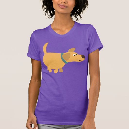 Cute Cartoon Yellow Labrador Women T-Shirt (Voorkant)