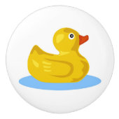 Cute Cartoon Yellow Rubber Ducky Swimming Kinder Keramische Knop (Voorkant)