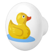 Cute Cartoon Yellow Rubber Ducky Swimming Kinder Keramische Knop (Rechts)
