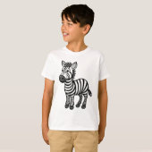 Cute Cartoon Zebra – Adorable Safari animal T-shirt (Voorkant volledig)