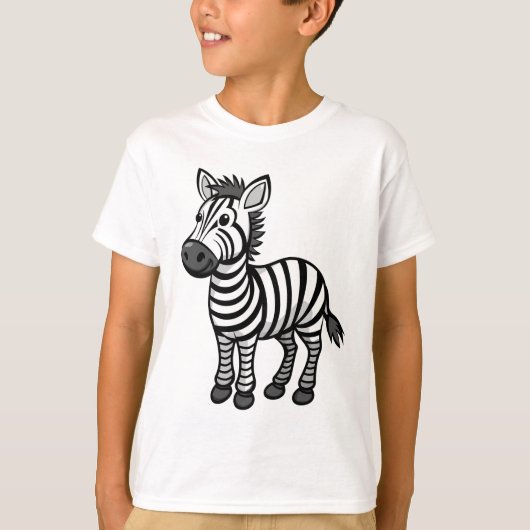 Cute Cartoon Zebra – Adorable Safari animal T-shirt (Voorkant)