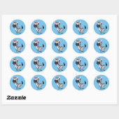 Cute cartoon Zebra background Ronde Sticker (Vel)