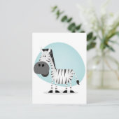Cute Cartoon Zebra Briefkaart (Staand voorkant)