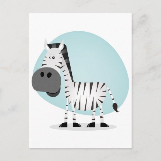 Cute Cartoon Zebra Briefkaart (Voorkant)