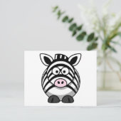 Cute Cartoon Zebra Briefkaart (Staand voorkant)