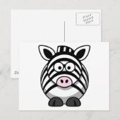 Cute Cartoon Zebra Briefkaart (Voorkant / Achterkant)