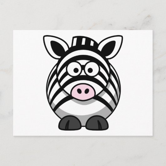 Cute Cartoon Zebra Briefkaart (Voorkant)