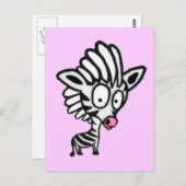 Cute Cartoon Zebra Briefkaart (Voorkant / Achterkant)