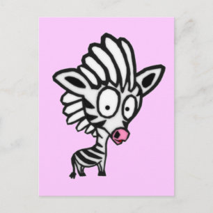 Cute Cartoon Zebra Briefkaart