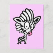 Cute Cartoon Zebra Briefkaart (Voorkant)