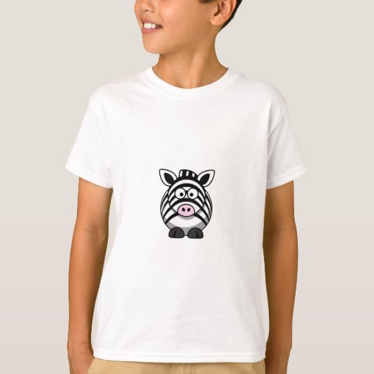 Cute Cartoon Zebra Clipart T-shirt (Voorkant)