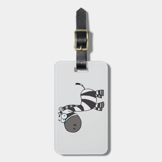 Cute Cartoon Zebra Funny Animal Character Bagagelabel (Voorkant verticaal)