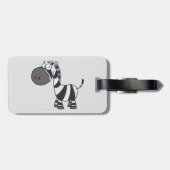 Cute Cartoon Zebra Funny Animal Character Bagagelabel (Achterkant horizontaal)