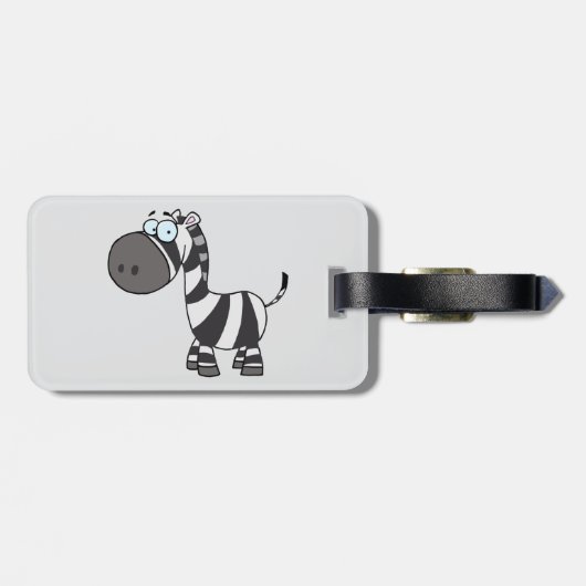 Cute Cartoon Zebra Funny Animal Character Bagagelabel (Achterkant horizontaal)