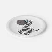 Cute Cartoon Zebra Funny Animal Character Papieren Bordje (Gekanteld)