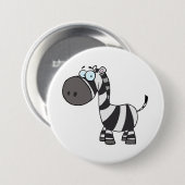 Cute Cartoon Zebra Funny Animal Character Ronde Button 7,6 Cm (Voorkant /achterkant)