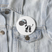 Cute Cartoon Zebra Funny Animal Character Ronde Button 7,6 Cm (In situ)