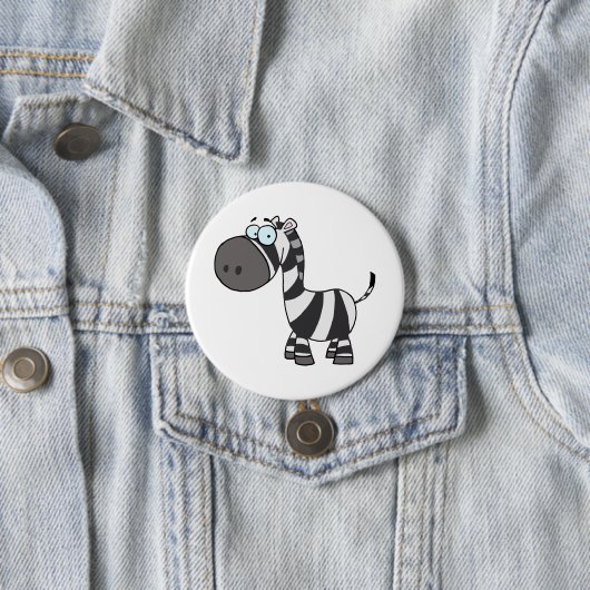 Cute Cartoon Zebra Funny Animal Character Ronde Button 7,6 Cm (In situ)