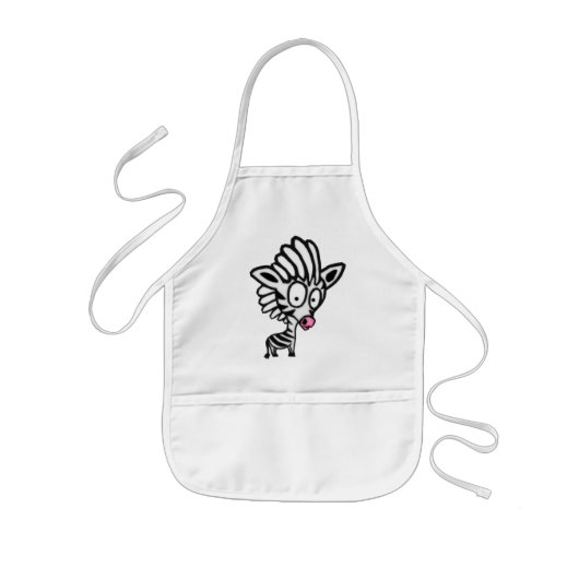 Cute Cartoon Zebra Kinder Schort (Voorkant)
