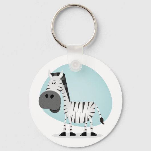 Cute Cartoon Zebra Sleutelhanger (Voorkant)