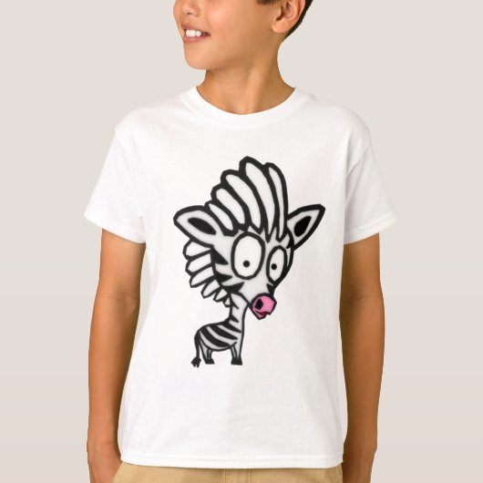 Cute Cartoon Zebra T-shirt (Voorkant)