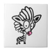 Cute Cartoon Zebra Tegeltje (Voorkant)