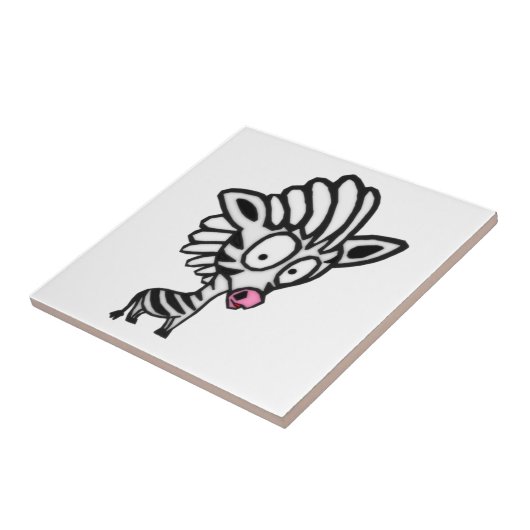 Cute Cartoon Zebra Tegeltje (Zijkant)