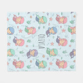 Cute Cartoon Zeemeermin Patroon Fleece Deken (Voorkant (Horizontaal))