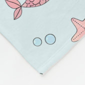 Cute Cartoon Zeemeermin Patroon Fleece Deken (Hoek)