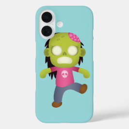 Cute Cartoon Zombie Girl iPhone 16 Hoesje