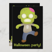 Cute Cartoon Zombie Kaart (Voorkant / Achterkant)