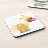 Cute CartoonPony en Flower Cork Onderzetters (Linkerzijde)