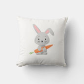 Cute Cartoony Fluffy Bunny Carrot Kussen (Voorkant)