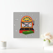 Cute Casino-machine Kansspelen decoklok Vierkante Klok (Huis)