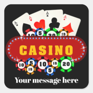 Cute Casino party voegt berichtensticker toe Vierkante Sticker