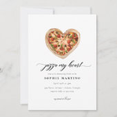 Cute Casual Pizza My Heart Italiaans Vrijgezellenf Kaart (Voorkant)
