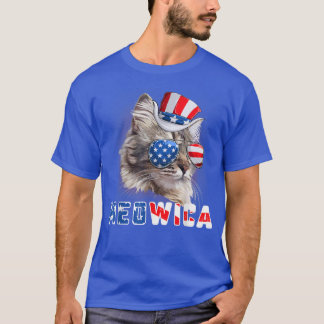 Cute Cat 4 juli Meowica Merica Mannen USA Americ T-shirt